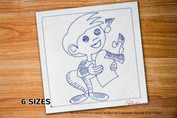 Little Boy Singing Song Redwork: Seasonal Embroidery Review