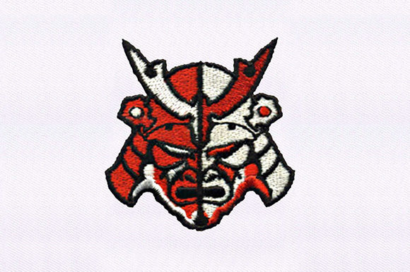 Red Samurai Mask Design: Bold Craft Fair Potential