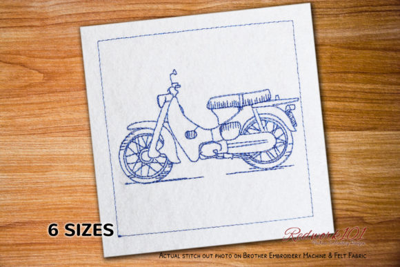 Super Cub: A Charming Machine Embroidery Design for Thoughtful Gifts